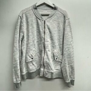 Duluth Trading Co Deux More Double Knit Bomber Jacket Gray Heather Size XXL